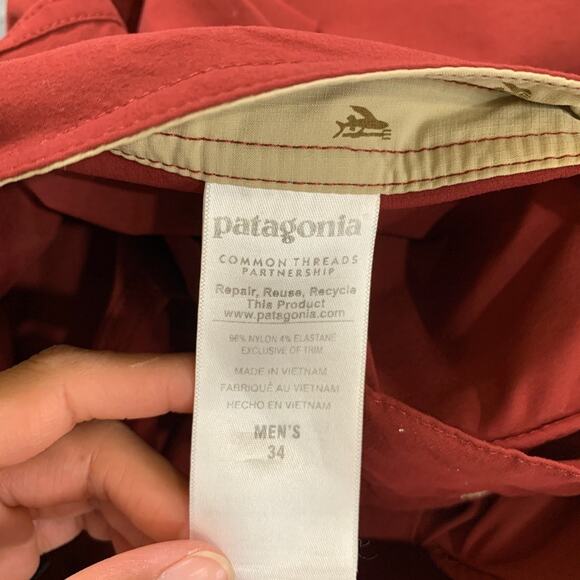 Patagonia Board Shorts Mens 34 Cardinal Nylon Blend Stretch Wavefarer Swim Surf - Picture 7 of 12